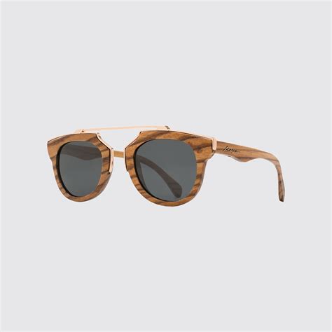 brown zebra wood confidant polarized round sunglasses rogue eyewear